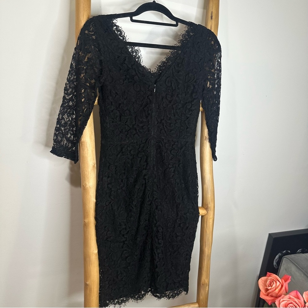 St. John Black Lace Dress 2 - Picture 2 of 11